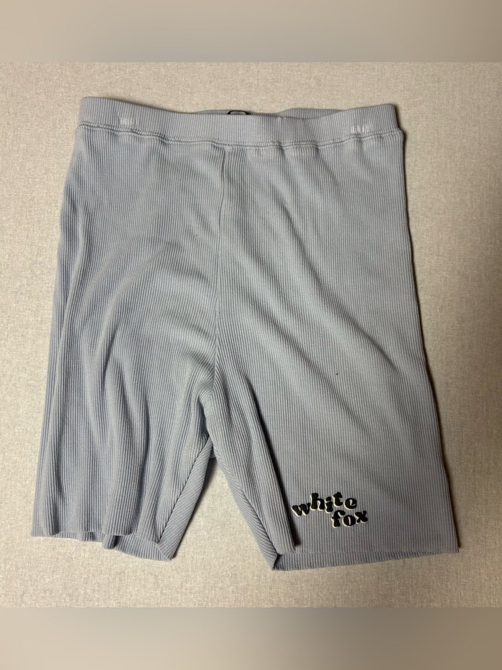 White Fox Boutique Ribbed Bike Shorts Small Blue